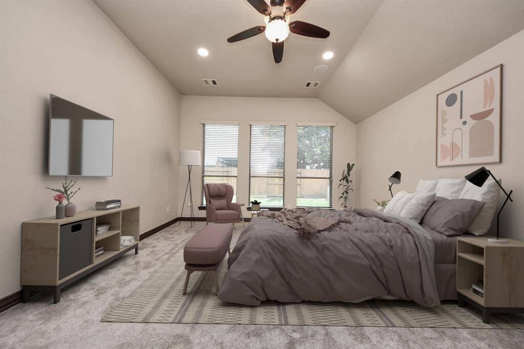 Enjoy spa-like comfort with dual vanities, granite counters, and a luxurious corner soaking tub.