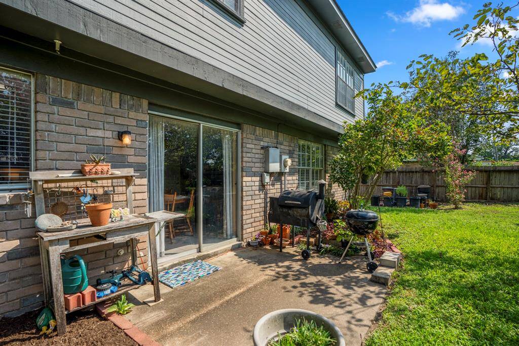 Relax and enjoy your coffee while sitting on the back patio