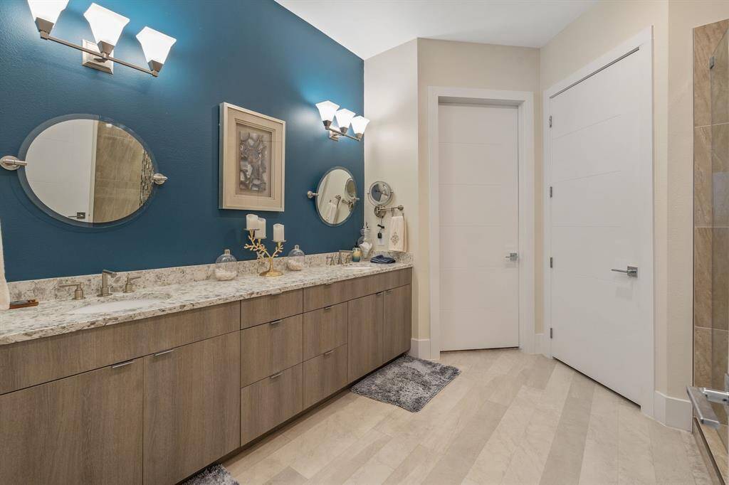 Primary bath.  Door in left is large walk in, door on right is water closet.