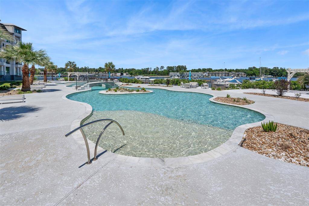 Large resort like pool looking north/ northwest.