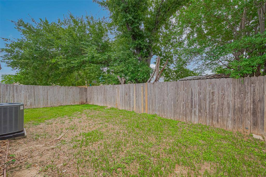 Fully fenced backyard