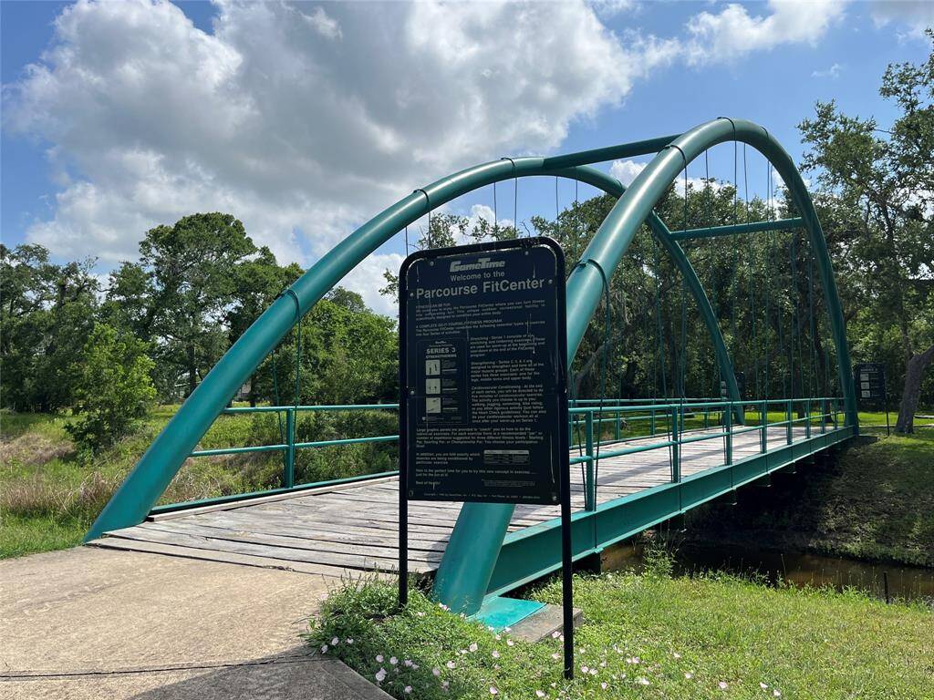 What a cool bridge. You can do the fitness programs throughout the park. Each sign has different exercises.