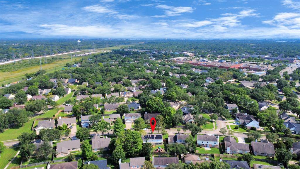 Aerial view of home.