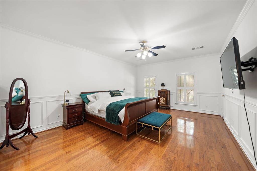 The primary bedroom located on the second floor.