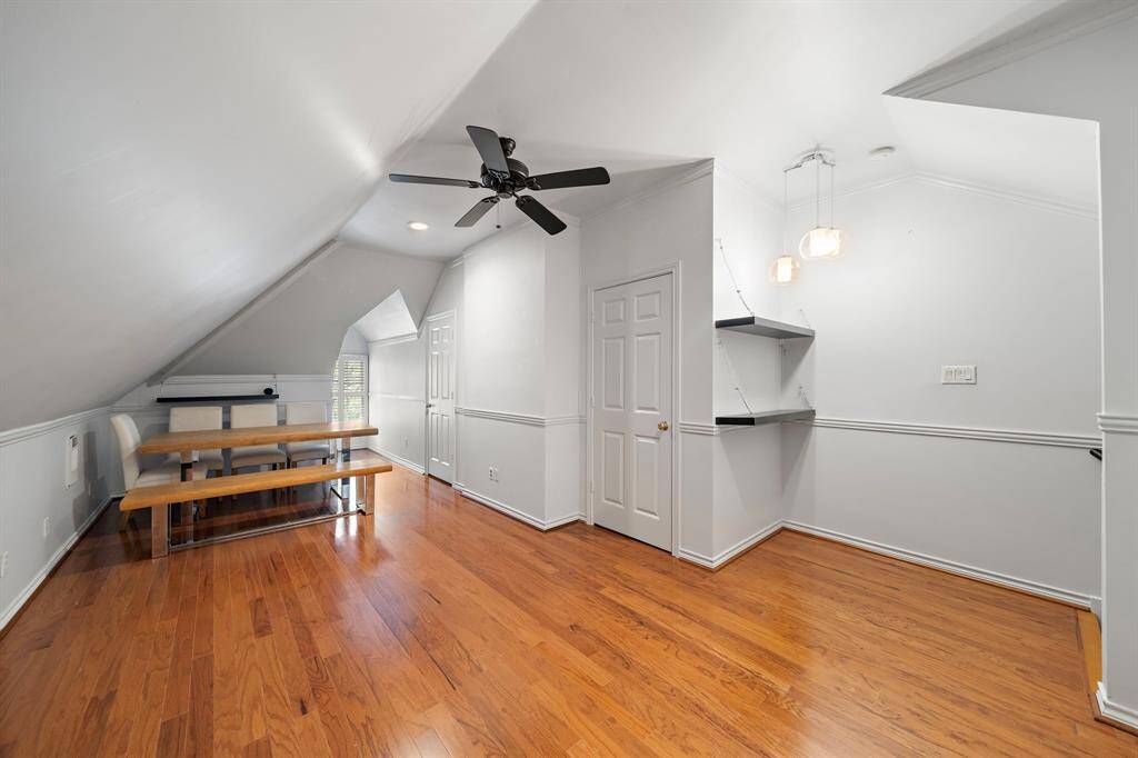 Behind a hidden door you will find access to Bedroom #3 on the third floor...this space can be used for so many things...private home office, game room, playroom, home gym...the possibilities are endless!