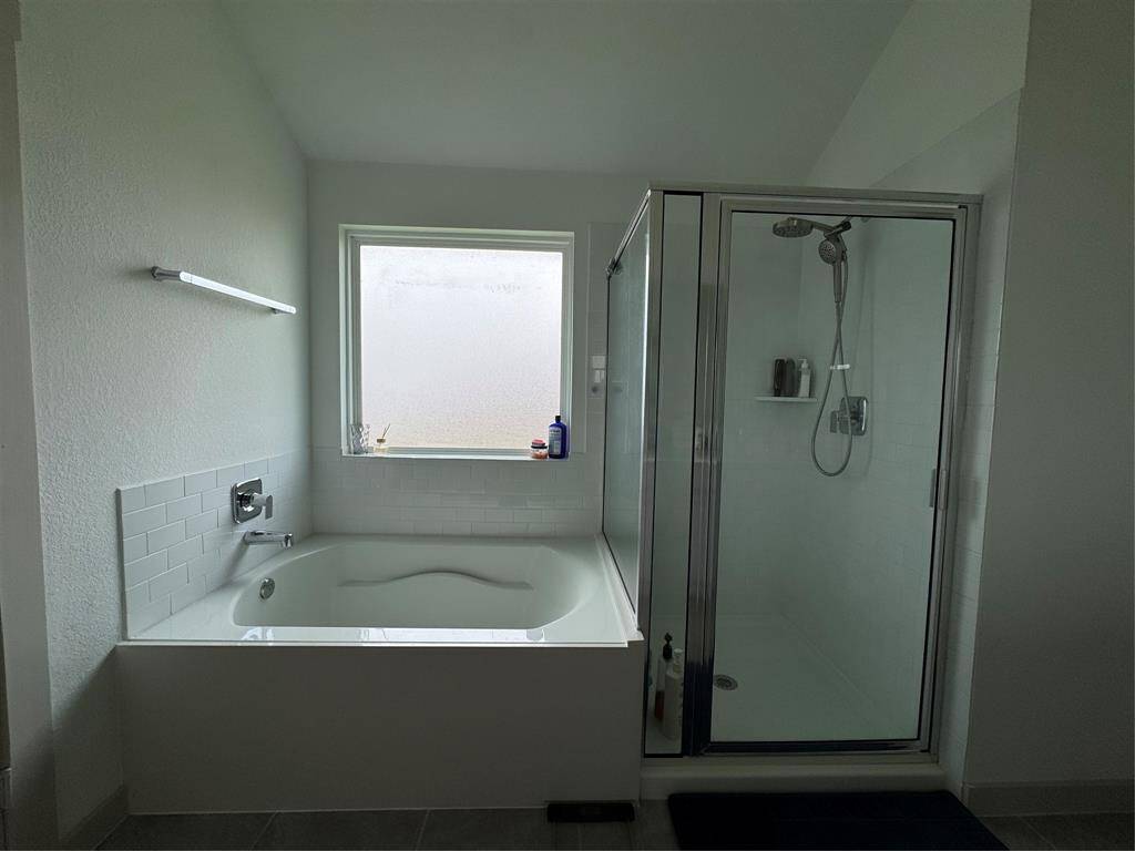 Standing shower and bathtub in master bath