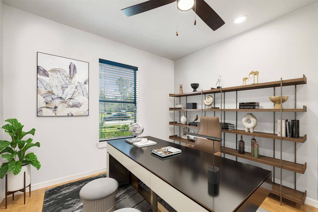 This versatile bonus room, shown here as a home office, offers endless possibilities, use it as a music studio, playroom, or anything else that suits your lifestyle. *Virtually Staged