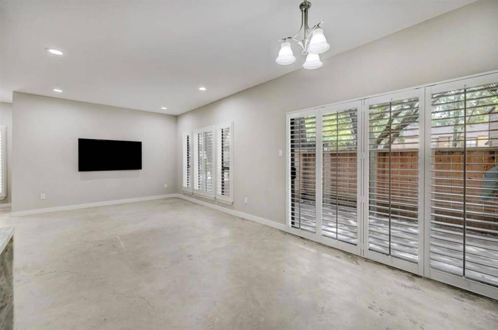 Shutter window fixture, view to patio from the inside