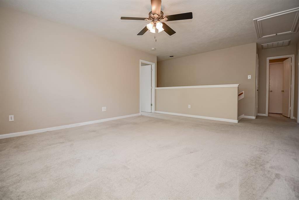 View of second floor from the window of the game room