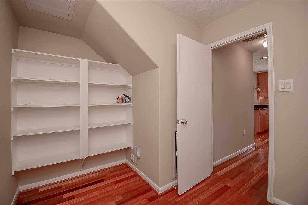 Pantry conveniently located between garage and kitchen, easily organize groceries