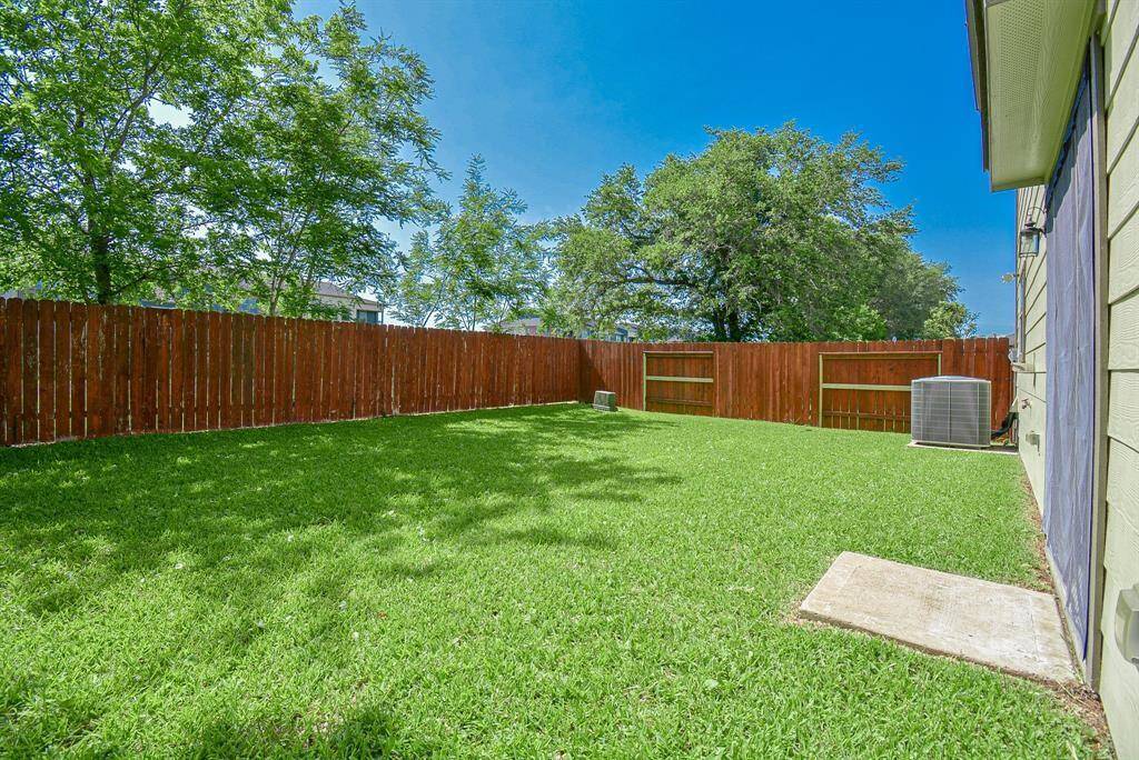 Side view of backyard