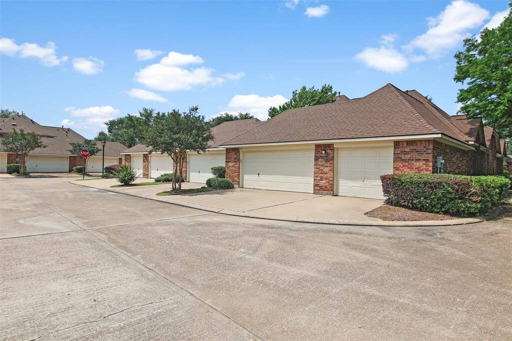 View of the garage entrance to the home.