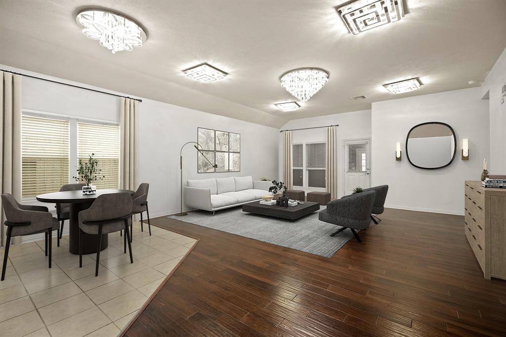 Living/ with Breakfast area with staged furniture photo
