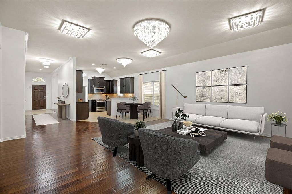 living/ breakfast area with staged furniture