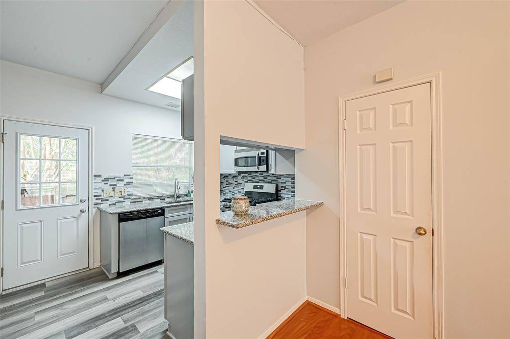 From the dining room, you can see into the stunning kitchen.