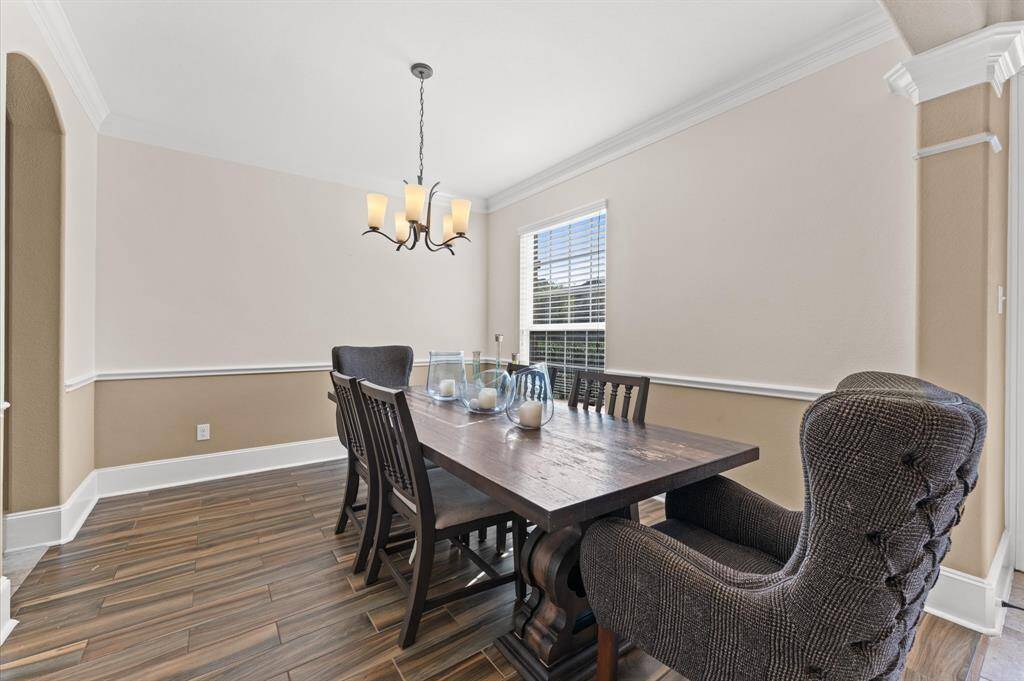 Formal dining room designed for lavish entertaining