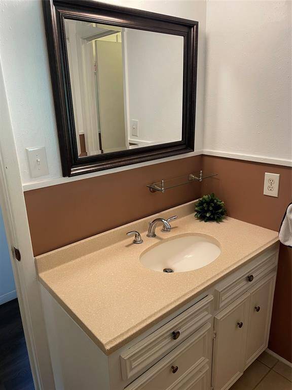 Guest bathroom vanity area.