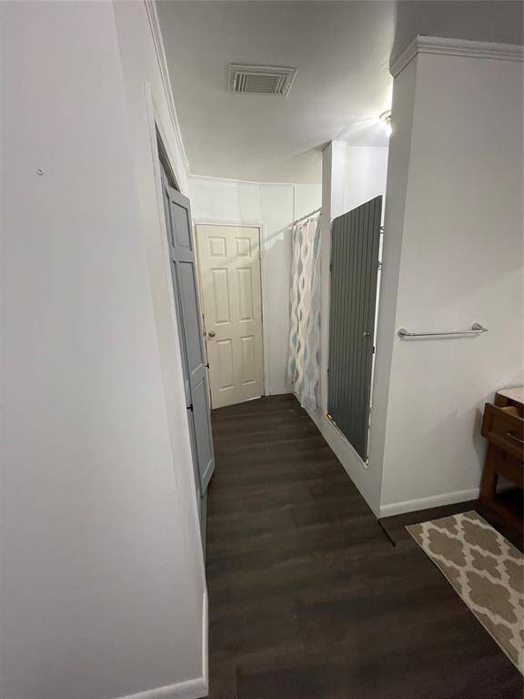 Front guest shower, toilet, and closet.