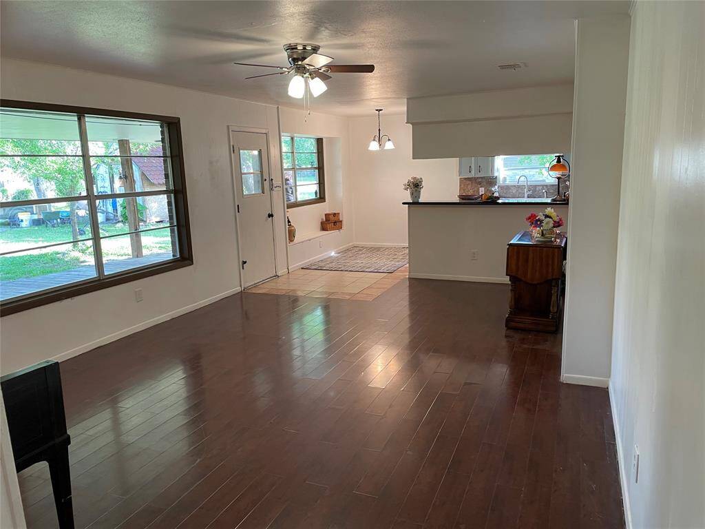 Den area. Enjoy the outside view while relaxing inside your home.