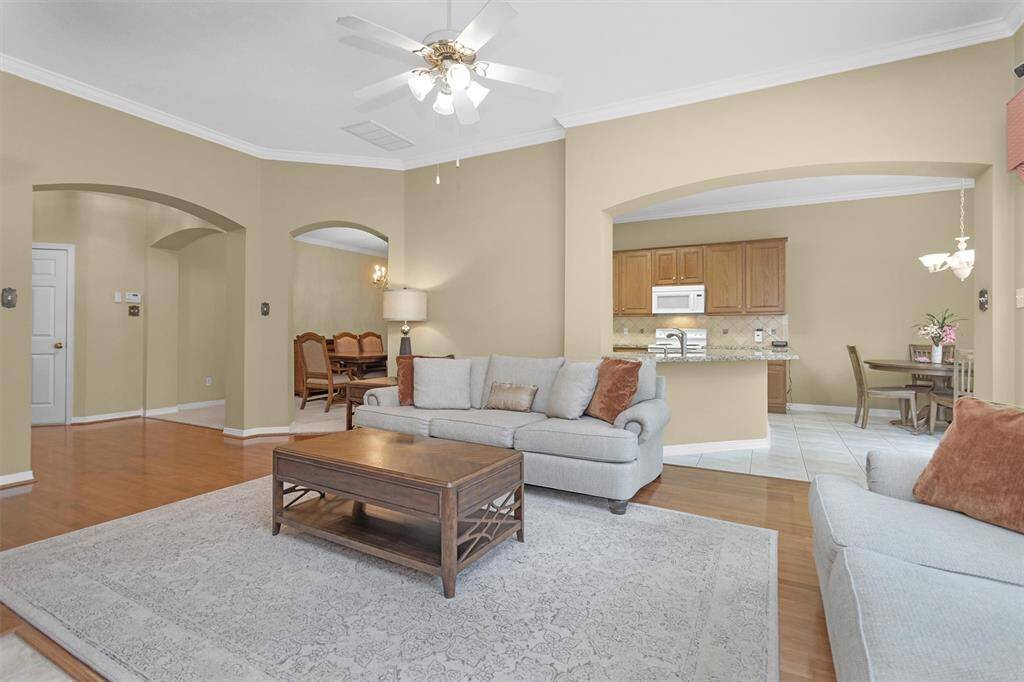 Living room is open to the breakfast area and kitchen