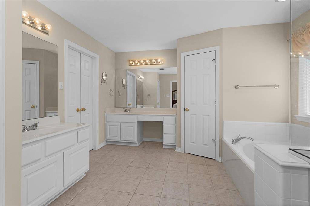 Primary bathroom with double vanities