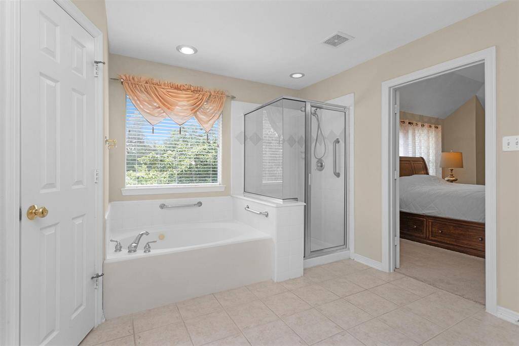 Jetted garden tub and separate shower