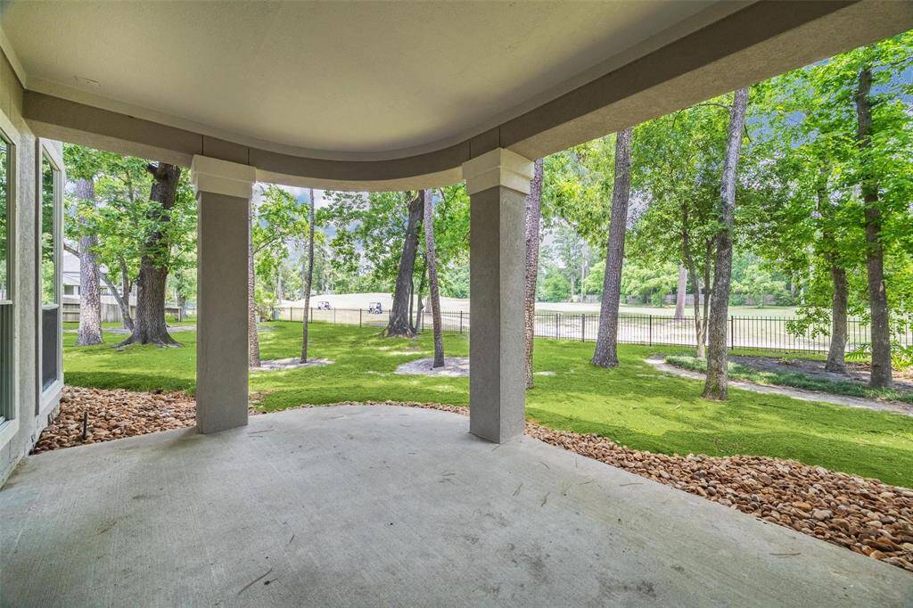 Covered porch accessible from the living area on the first floor.