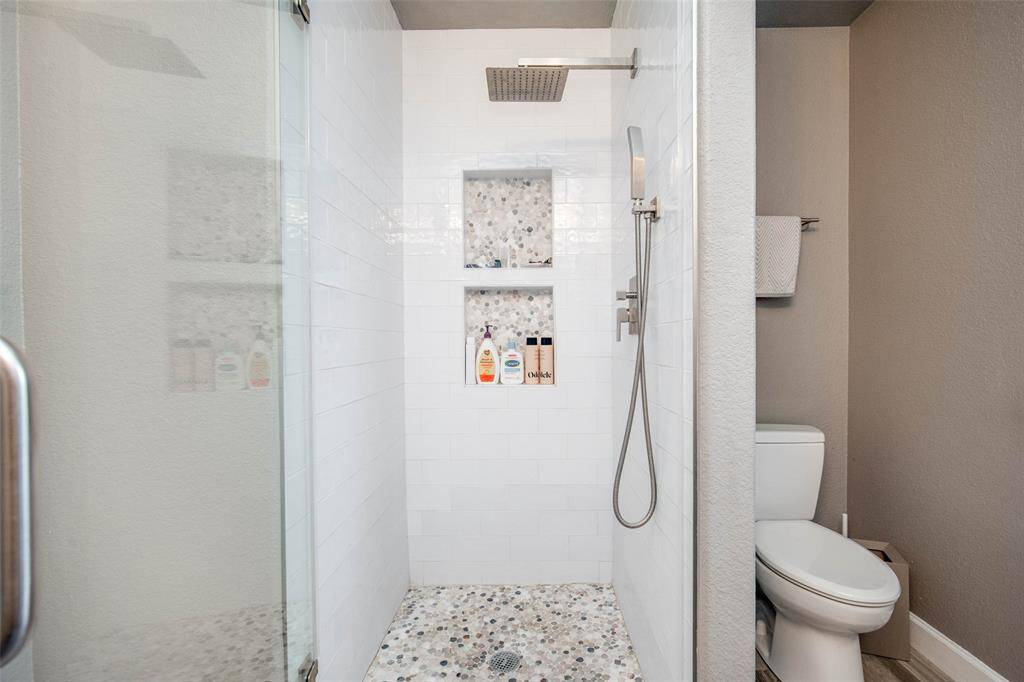 Updated shower in the primary bathroom