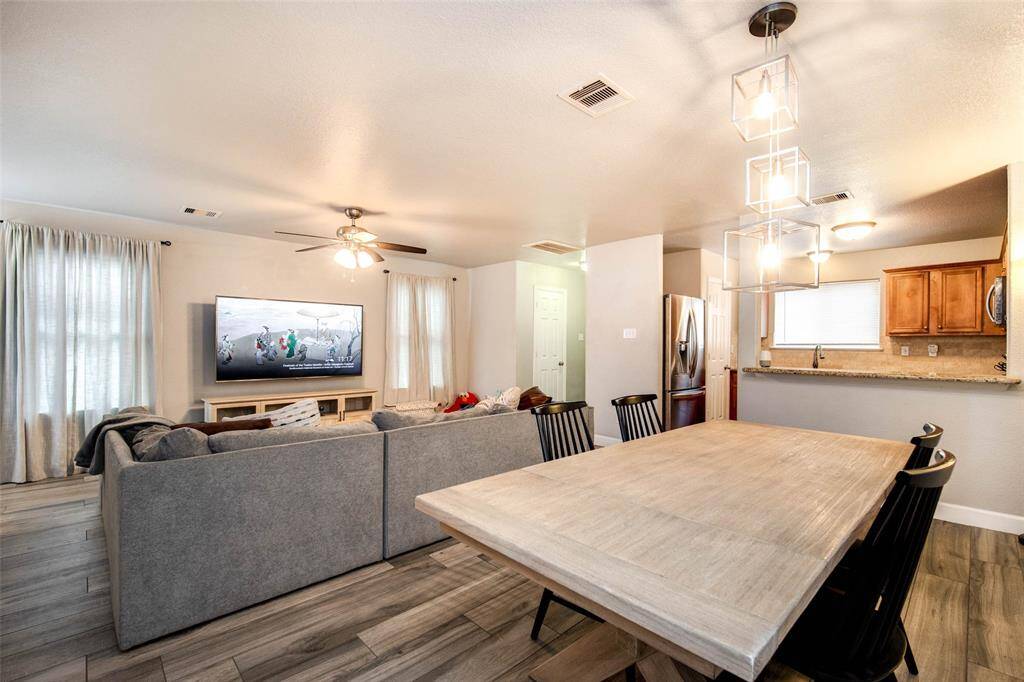 Spacious dining room open to the kitchen and living toom