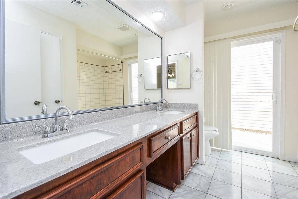 Primary bathroom with double sinks