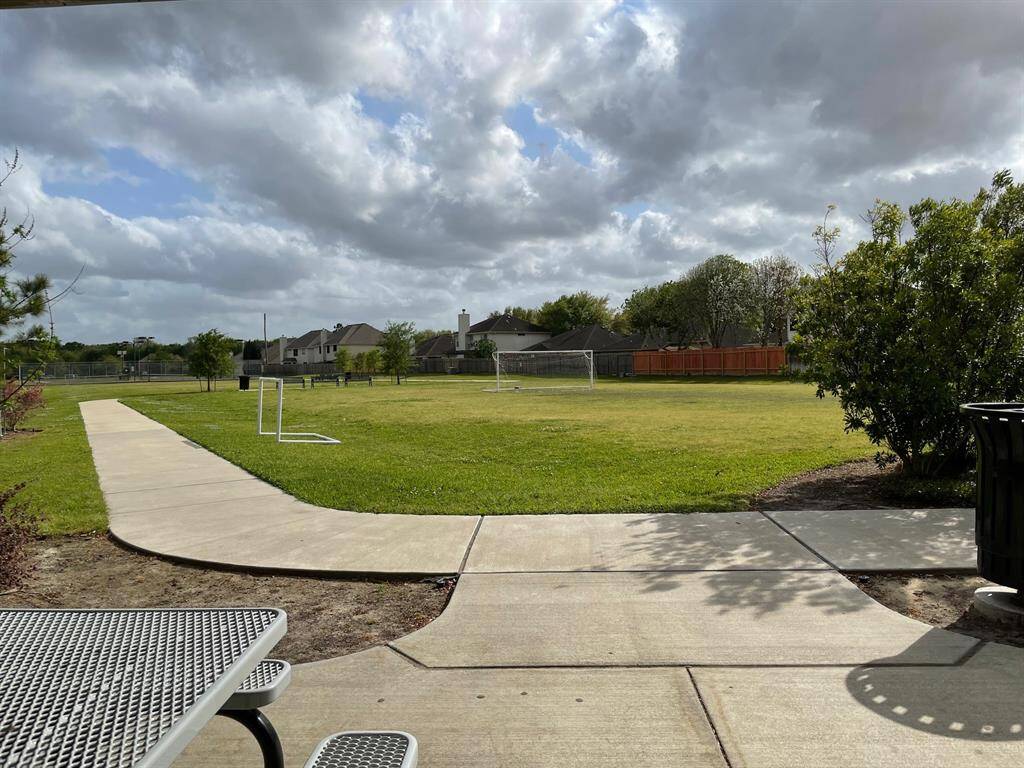Neighborhood park behind the backyard fences