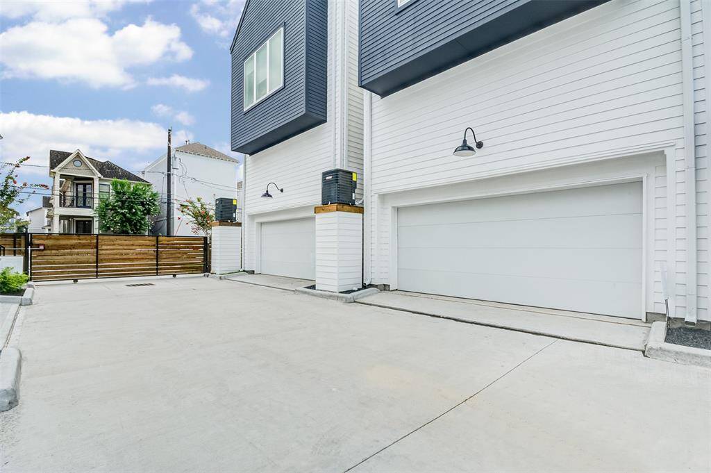 View of the garage and gated community