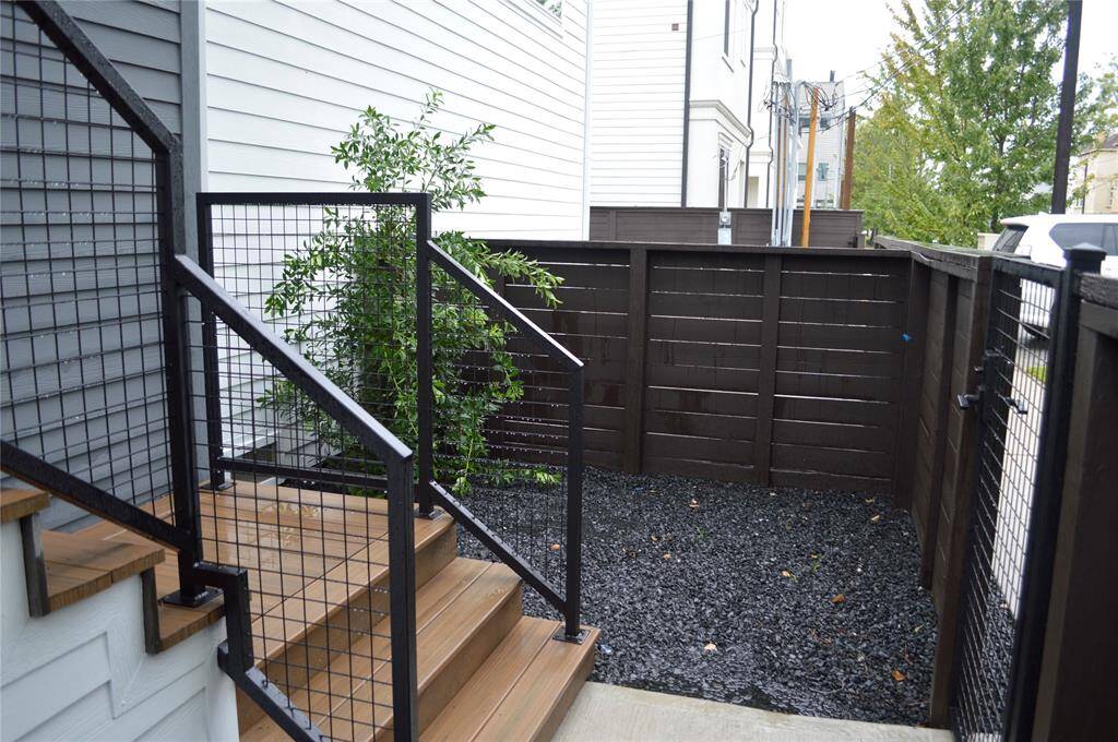Gated front area.