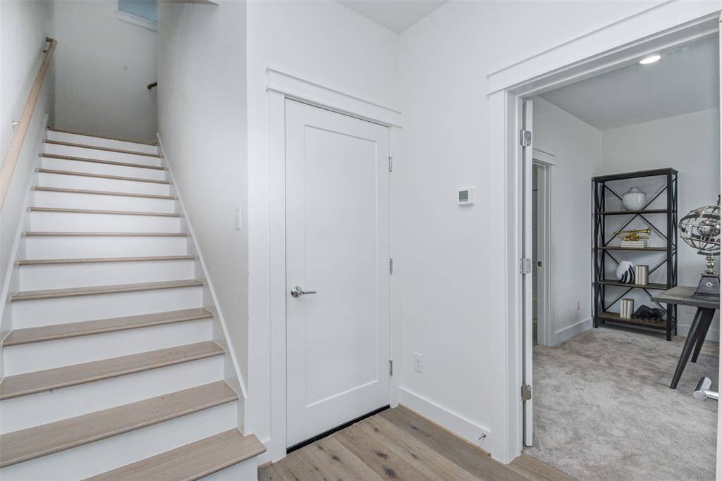 These pictures are from the model home. The rental property is the exact same floor plan, the bedroom is to the left instead of the right.It has a full bath. The door leads to the garage