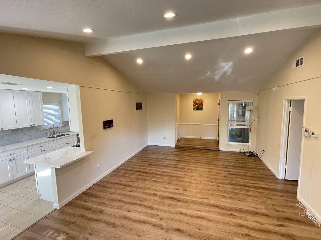 Bright lit, open concept of living room