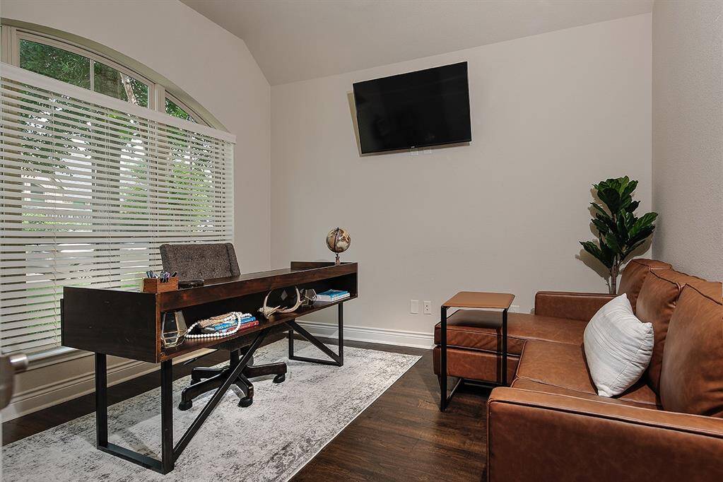 Dedicated study/home office offers quiet space for working