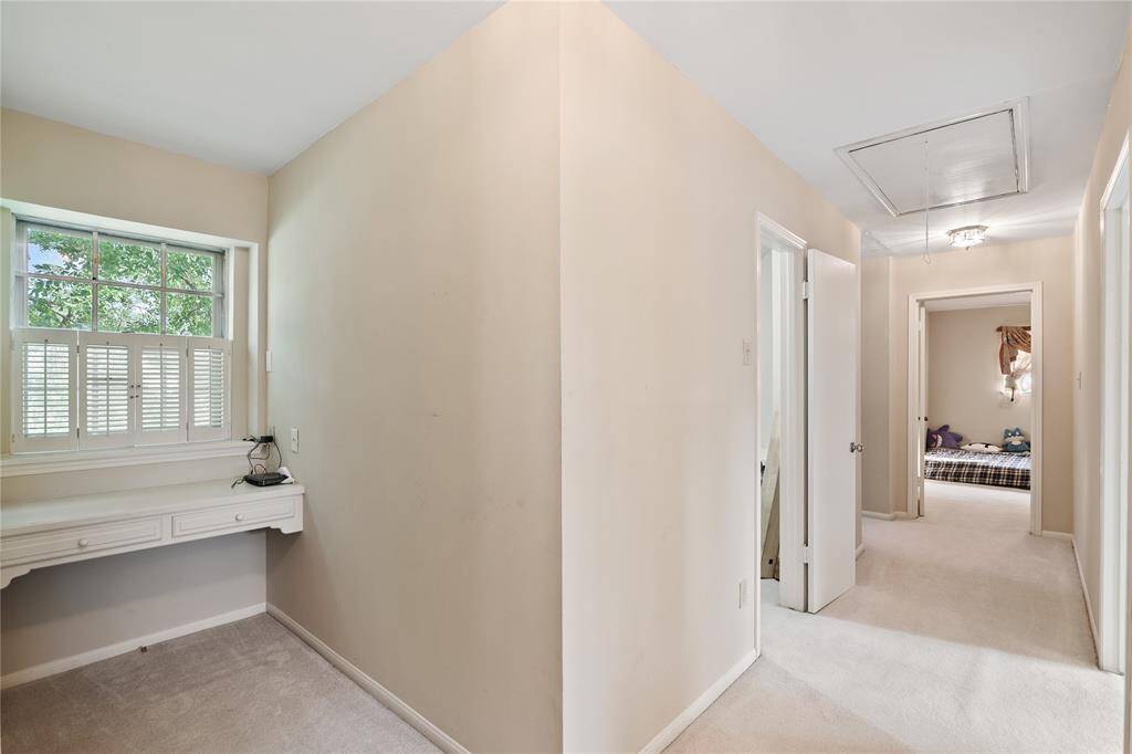 All rooms upstairs served by a large main corridor. Two Homework desks in the dormers.