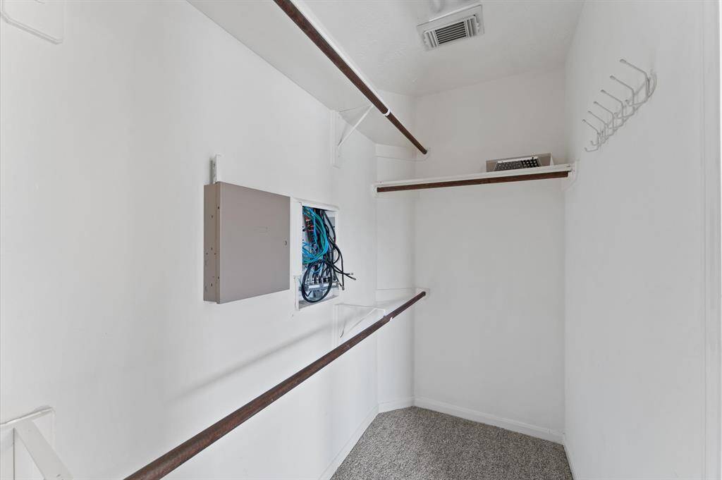 The built-in closet offers extra storage, keeping everything tidy.