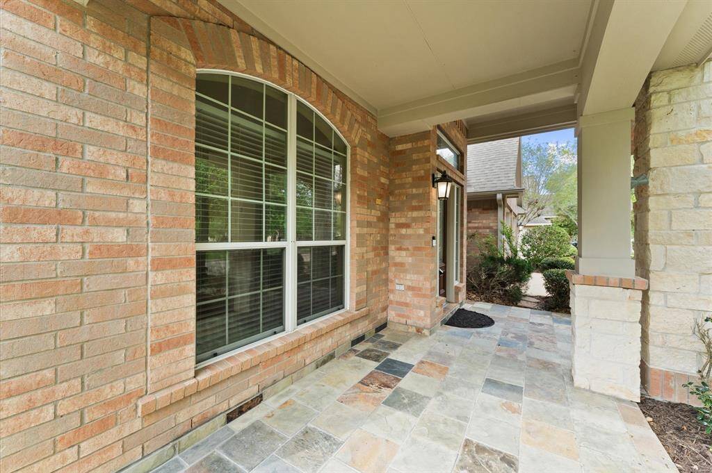 The covered porch is the perfect spot to sip coffee and enjoy the fresh morning air.