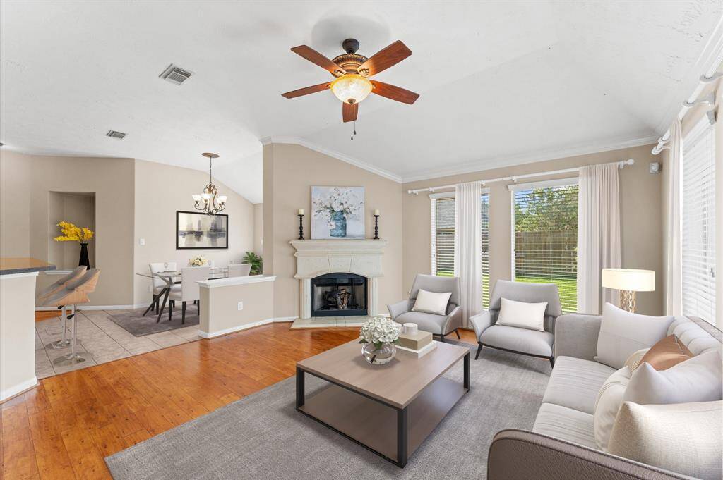 Plenty of windows invite in natural light, creating a bright and airy feel.