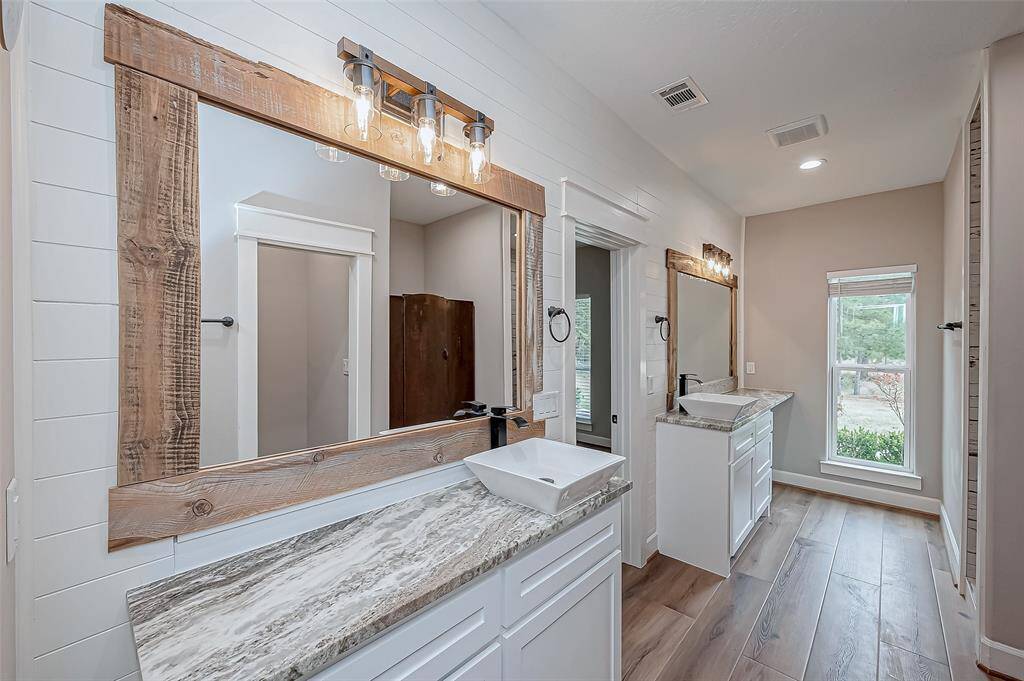 The perfect amount of natural light makes this bathroom feel so relaxing.