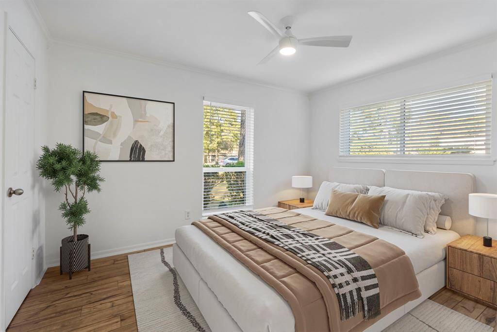 Digitally staged secondary bedroom
