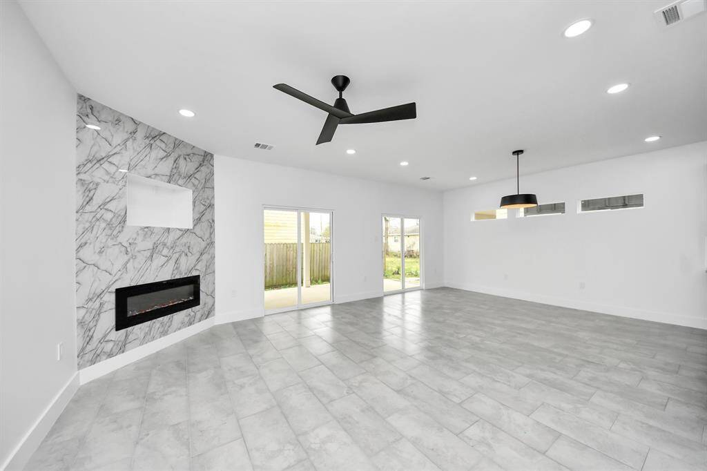 The fireplace is electiric and actually puts out heat or can have it on for the ambience
