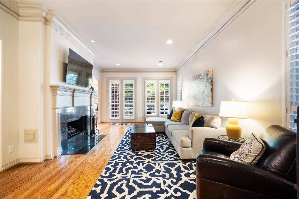 This view of the living area is from the southwest corner of the room.