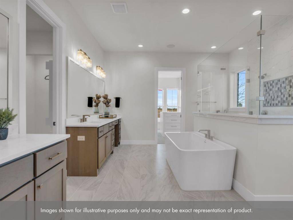 Finished home will have similar bathroom cabinets. Image shown for illustrative purposes only.