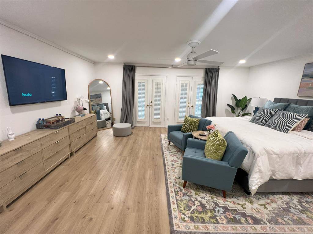 One of the two large bedroom suits.  This is at the front of the home and has a balcony attached.