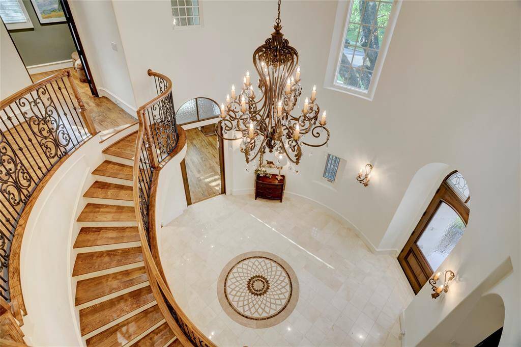 Beauty at its best, birds view from the top of the stairs to the Great entry foyer
