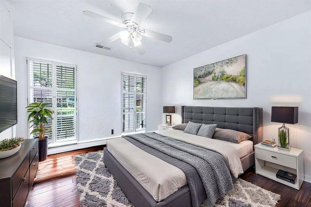 Virtually staged secondary bedroom.