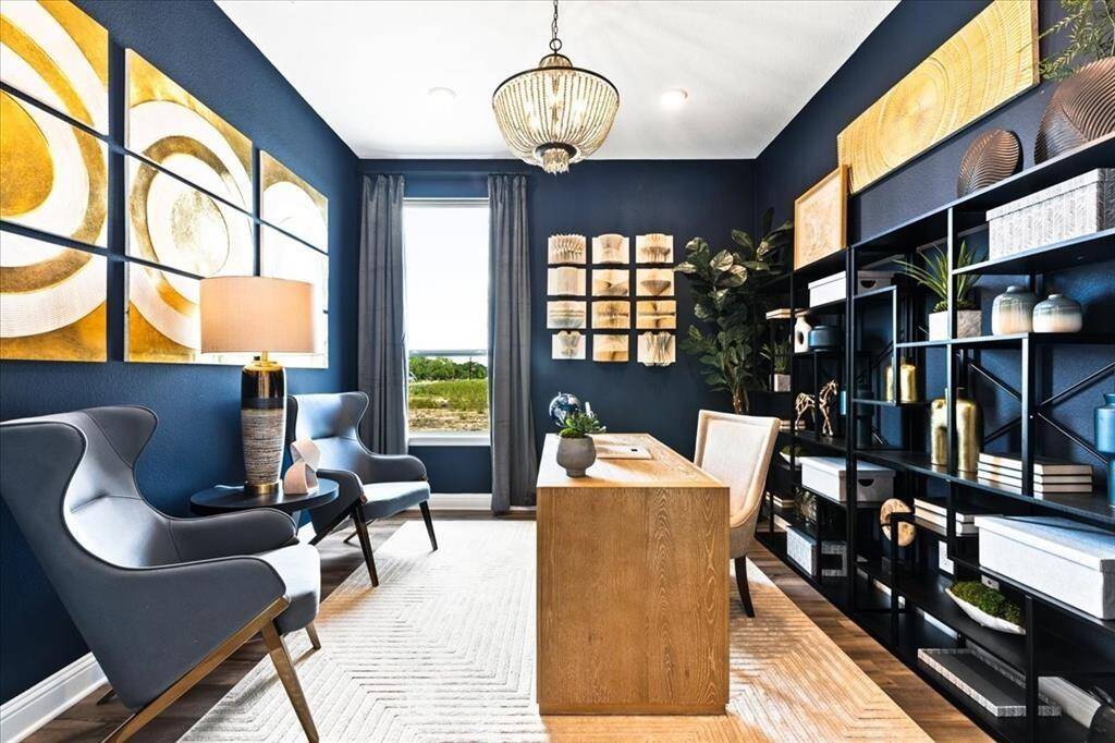 Representative photo of the Hawthorn II plan Study. Shown to highlight the space is perfect for a home office, library, or creative studio, with plenty of room to focus and stay inspired.