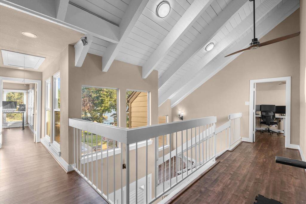 Upstairs hallway with plenty of natural light.
